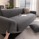 Modern Textured Stretch Sofa Cover, Plush Fleece Sofa Slipcover with 3D Stripe Texture by Slipcover KAS™