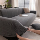 Modern Textured Stretch Sofa Cover, Plush Fleece Sofa Slipcover with 3D Stripe Texture by Slipcover KAS™