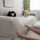 3D Grid Jacquard Sofa Cover, High Stretch Plush Waffle Couch Slipcover with Tie Straps by Slipcover KAS™