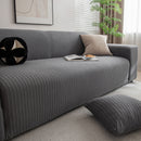 3D Grid Jacquard Sofa Cover, High Stretch Plush Waffle Couch Slipcover with Tie Straps by Slipcover KAS™