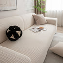 3D Grid Jacquard Sofa Cover, High Stretch Plush Waffle Couch Slipcover with Tie Straps by Slipcover KAS™