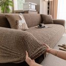 Elastic Stretch Sofa Cover Slipcover, Soft Plush Bubble Textured Jacquard Couch Cover