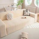 High Stretch Embossed Geometric Slipcover for Couch, Cozy Plush Fleece Couch Cover by Slipcover KAS™