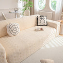 High Stretch Embossed Geometric Slipcover for Couch, Cozy Plush Fleece Couch Cover by Slipcover KAS™