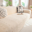 High Stretch Embossed Geometric Slipcover for Couch, Cozy Plush Fleece Couch Cover by Slipcover KAS™