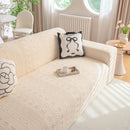 High Stretch Embossed Geometric Slipcover for Couch, Cozy Plush Fleece Couch Cover by Slipcover KAS™