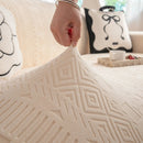 High Stretch Embossed Geometric Slipcover for Couch, Cozy Plush Fleece Couch Cover by Slipcover KAS™