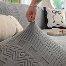 High Stretch Embossed Geometric Slipcover for Couch, Cozy Plush Fleece Couch Cover by Slipcover KAS™