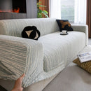 High Stretch Couch Slipcover with Abstract Stripe, Washable Non-Slip Cover for Dogs by Slipcover KAS™