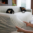 High Stretch Couch Slipcover with Abstract Stripe, Washable Non-Slip Cover for Dogs by Slipcover KAS™