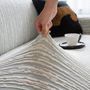 High Stretch Couch Slipcover with Abstract Stripe, Washable Non-Slip Cover for Dogs by Slipcover KAS™