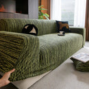High Stretch Couch Slipcover with Abstract Stripe, Washable Non-Slip Cover for Dogs by Slipcover KAS™