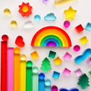 6-Piece Small Crystal Clear Rainbow Lucite Blocks – High Transparency Acrylic by Green Elephant Home and Toys