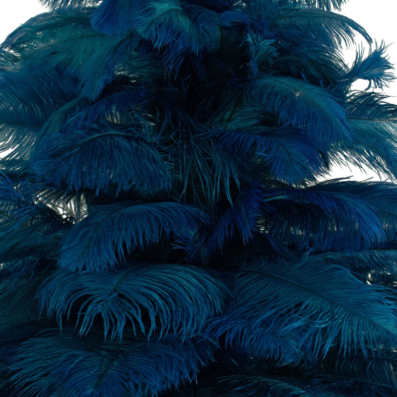 Blue Ostrich Feather Christmas Tree