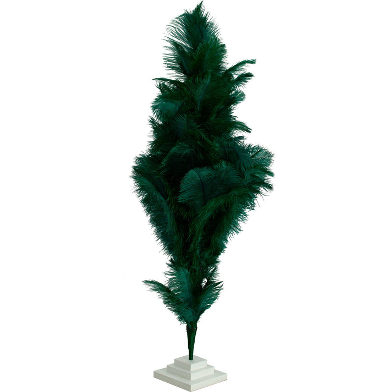 Green Ostrich Feather Christmas Tree