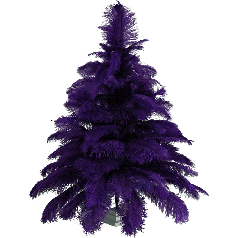 Purple Ostrich Feather Christmas Tree