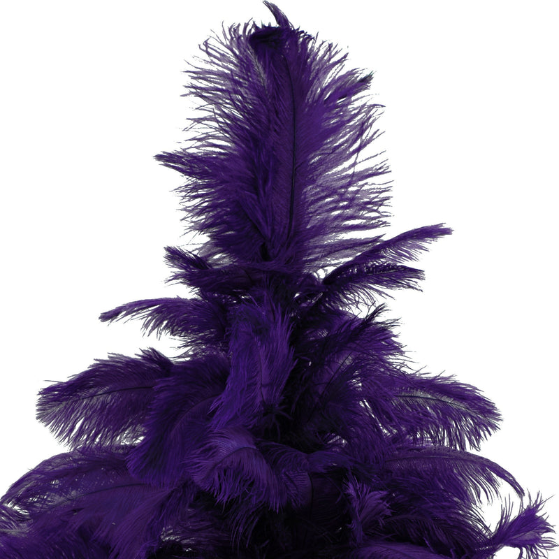 Purple Ostrich Feather Christmas Tree