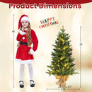 3 Feet Mini Pre-Lit Artificial Christmas Tree Tabletop Xmas Tree with Burlap Base by LJGDeals
