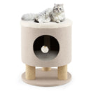 3-in-1 Cat Condo Stool Kitty Bed with Scratching Posts and Plush Ball Toy by LJGDeals