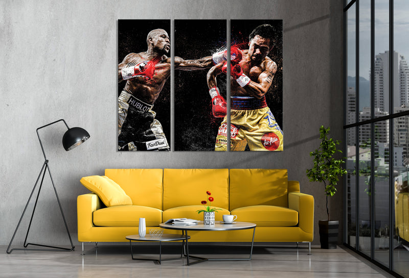 Floyd Mayweather Vs Manny Pacquiao Poster Boxing Hand Made Posters Canvas Print Wall Art Home Man Cave Gift Decor