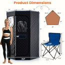3L Portable Steam Sauna for Home Fast-Heat with 9-Level Remote Control and Folding Chair by LJGDeals