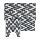 Chevron Design 3 Piece Bathroom Rugs Set | Gray
