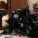 Luxury Thickened Sofa Throw Cover, Decorative Cozy Floral Jacquard Couch Cover Blanket