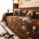 Luxury Thickened Sofa Throw Cover, Decorative Cozy Floral Jacquard Couch Cover Blanket