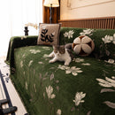 Luxury Thickened Sofa Throw Cover, Decorative Cozy Floral Jacquard Couch Cover Blanket