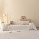 Embossed Leaf Pattern Couch Cover Throw Blanket, Japandi Furniture Cover Protector