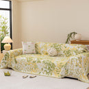 Chenille Throw Blanket Sofa Cover, Abstract Watercolor Couch Cover with Tassel Fringe