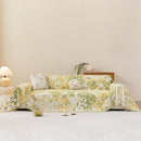 Chenille Throw Blanket Sofa Cover, Abstract Watercolor Couch Cover with Tassel Fringe
