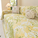 Chenille Throw Blanket Sofa Cover, Abstract Watercolor Couch Cover with Tassel Fringe