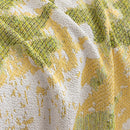 Chenille Throw Blanket Sofa Cover, Abstract Watercolor Couch Cover with Tassel Fringe