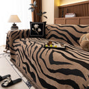 Zebra Striped Chenille Throw Sofa Cover Full-Cover Decorative Furniture Slipcover