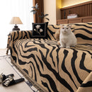 Zebra Striped Chenille Throw Sofa Cover Full-Cover Decorative Furniture Slipcover