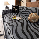 Zebra Striped Chenille Throw Sofa Cover Full-Cover Decorative Furniture Slipcover