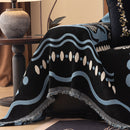 Boho Chic Woven Throw Blanket for Couch, Washable Couch Cover for Pets, Dogs, Cats