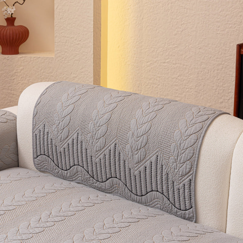 3D Quilted Thick Cotton Sofa Cover Non-Slip Couch Throw for Fabric & Leather Sofas