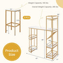 3 Pieces Bar Table Set with Storage Shelves and Wine Rack-Golden by LJGDeals