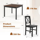 3-Piece Dining Table Set Wooden Square Kitchen Table for 2 People by LJGDeals