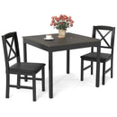 3-Piece Dining Table Set Wooden Square Kitchen Table for 2 People by LJGDeals