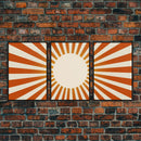 Boho Horizontal Sun Print, 3 Piece Art, Triptych Wall Art, Framed Canvas Prints, Yellow Sun Poster, Sunrise Wall Art, Boho Nursery Prints