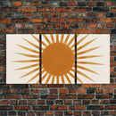 Glamorous Sunburst Wall Art, Art Deco, Framed Canvas Print, Starburst Print, Atomic Age Art, Gold Sun Art, Wall Decor, Home Decor