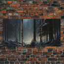 3 Piece Framed Canvas Print Wall Art Set of 3 Emerald Green Mountain Forest Lake Landscape Minimalist Modern Art Nature Wall Decor