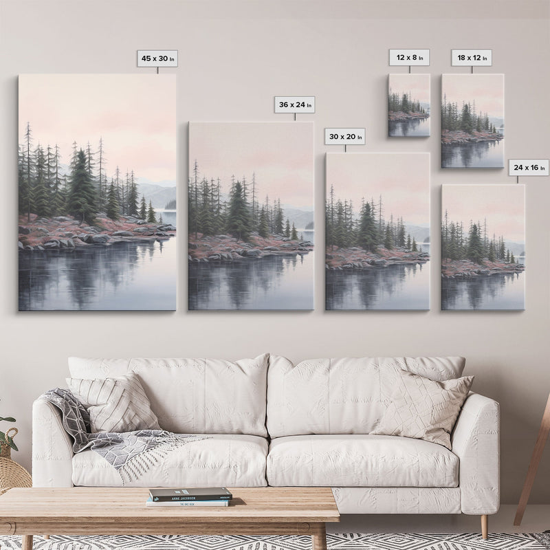 Beautiful Pacific Northwest Landscape, 3 Piece Framed Canvas Print Set, Washington Seattle Landscape Painting, PNW Decor, Oregon Art