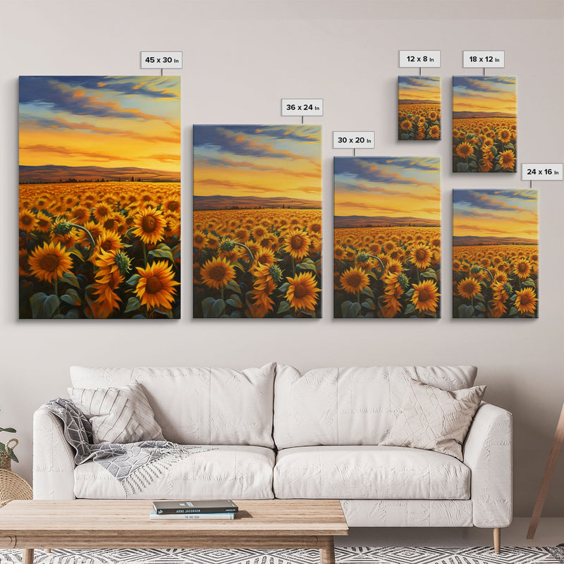 Wildflower Wall Art, Spring Decor, Sunflowers Wall Art, Canvas Print, Set Of 3 Prints, Wall Art, 3 Piece Wall Art, Southern Wall Art