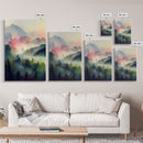 Dramatic Watercolor Sunset Landscape Abstract, Landscape Art, 3 Piece Canvas Decor, 3 Piece Wall Art, Ready To Hang Canvas Prints