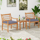 3 Piece Wood Patio Furniture Set with Seat Cushions and Acacia Wood Frame by LJGDeals