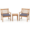 3 Piece Wood Patio Furniture Set with Seat Cushions and Acacia Wood Frame by LJGDeals